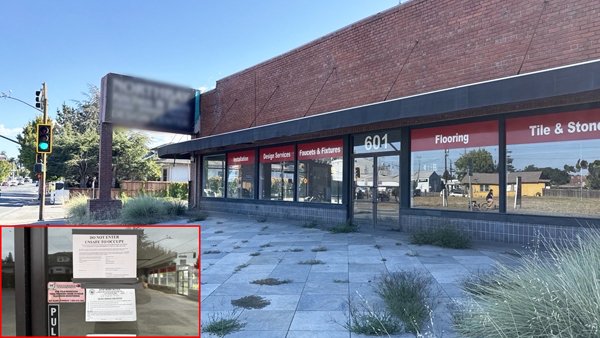 Former Kitchen and Bath Design Center, a vacant property in downtown Petaluma