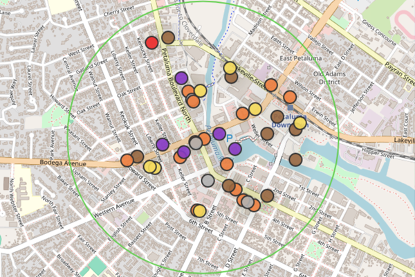 Screenshot of the vacancy map for The Vacancy Project.